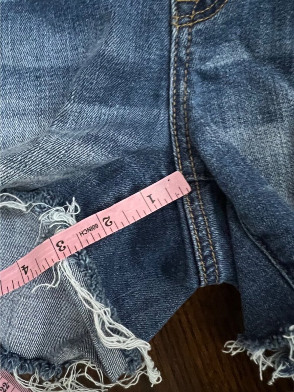 American Eagle Super Hi-Rise Shortie raw Hem Denim Jeans Cut Off Stretch 4 - Picture 8 of 8